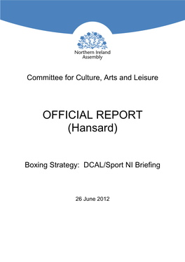 OFFICIAL REPORT (Hansard)