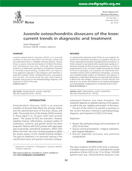 Juvenile Osteochondritis Dissecans of the Knee: Current Trends in Diagnostic and Treatment