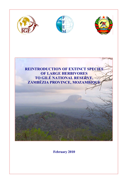 Reintroduction of Extinct Species of Large Herbivores to Gilé National Reserve, Zambézia Province, Mozambique