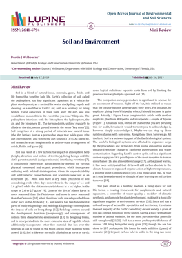 Soil and Environment