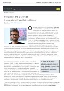 Cell Biology and Biophysics | Biofisica #13, Jan–Apr 2019