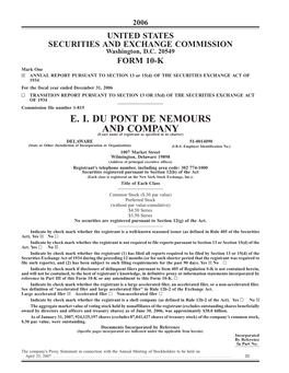 E. I. Du Pont De Nemours and Company