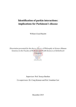 Implications for Parkinson's Disease