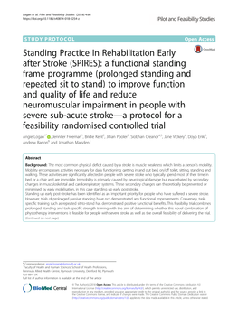 (SPIRES): a Functional Standing Frame Programme