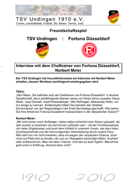 Freundschaftsspiel TSV Undingen : Fortuna Düsseldorf