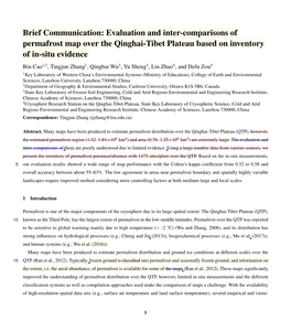 Evaluation and Inter-Comparisons of Permafrost Map Over the Qinghai