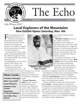 Local Explorers of the Mountains New Exhibit Opens Saturday, Nov