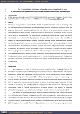 The Physics–Biology Continuum Refutes Darwinism: Evolution Is Directed by the Homeostasis-Dependent Bidirectional Relation B