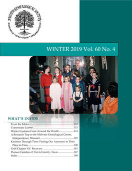 WINTER 2019 Vol. 60 No. 4