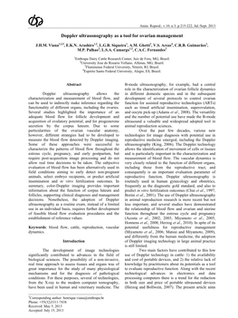 Doppler Ultrasonography As a Tool for Ovarian Management