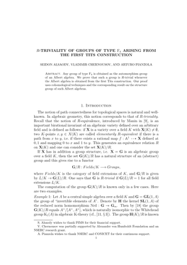 R-Triviality of Groups of Type F4 Arising from the First Tits Construction