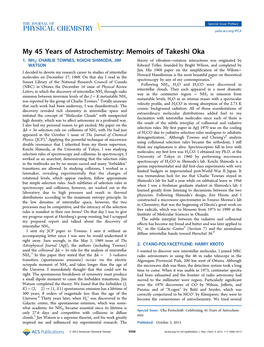 My 45 Years of Chemistry Memoirs of Takeshi Oka (2013 J