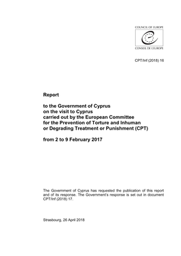 Report to the Government of Cyprus on the Visit to Cyprus