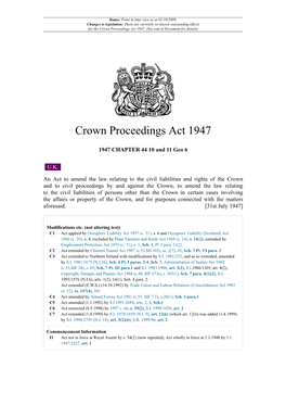 Crown Proceedings Act 1947