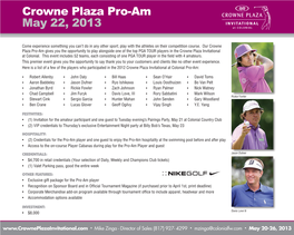 Crowne Plaza Pro-Am May 22, 2013