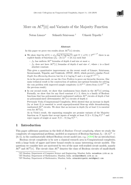 On AC0[⊕] and Variants of the Majority Function