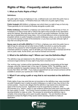 Rights of Way Frequently Asked Questions