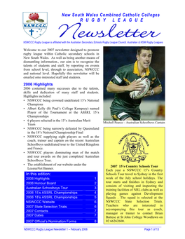 2007 NSWCCC Rugby League Newsletter
