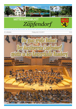 Der Musikverein Zapfendorf Spielte in Der Konzerthalle Bamberg