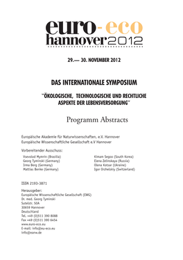 Programm Abstracts