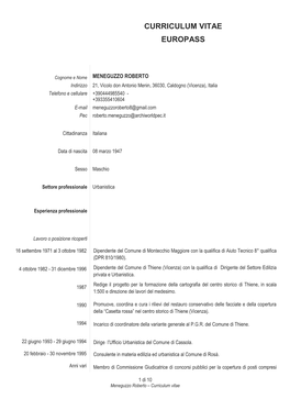 Curriculum Vitae Europass