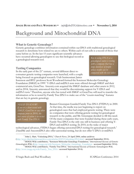 Background and Mitochondrial DNA