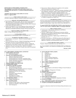 APTIOM (Eslicarbazepine Acetate) Tablets, for Oral Use • Withdrawal of APTIOM: Withdraw APTIOM Gradually to Minimize the Initial U.S