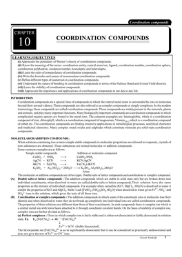 Coordination Compounds