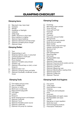 Download Glamping Checklist