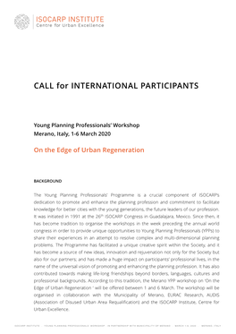 Call for Participants