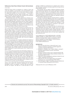 Inflammatory Back Pain in Patients Treated with Isotretinoin Although 3 NSAID Were Administered, Her Complaints Did Not Improve