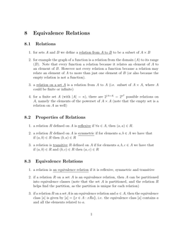 8 Equivalence Relations