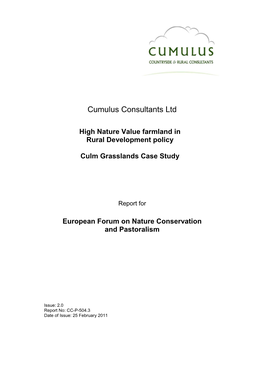 Culm Grasslands Case Study