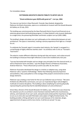 Len Lye Media Release Final