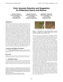 Color Anomaly Detection and Suggestion for Wilderness Search and Rescue