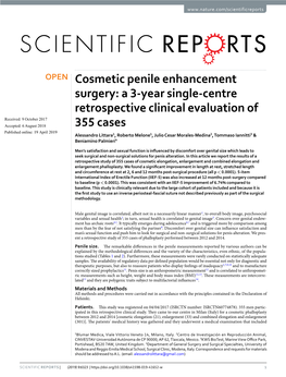 Cosmetic Penile Enhancement Surgery: a 3-Year Single-Centre