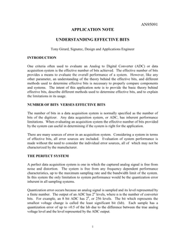 An95091 Application Note Understanding Effective Bits