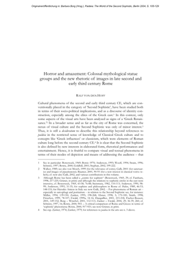 Horror and Amazement: Colossal Mythological Statue Groups and the New Rhetoric of Images in Late Second and Early Third Century Rome