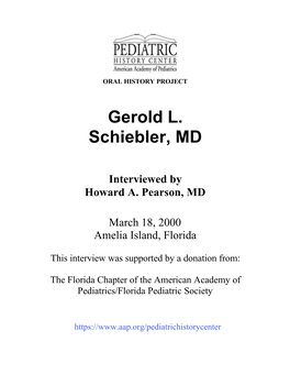 Gerold L. Schiebler, MD