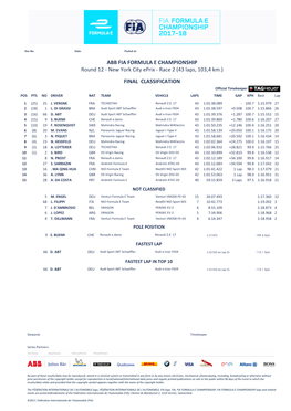 FINAL CLASSIFICATION Round 12