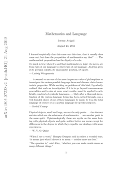 Mathematics and Language