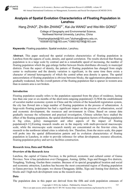 Analysis of Spatial Evolution Characteristics of Floating