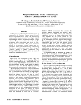 Adaptive Multimedia Traffic Multiplexing for Dedicated Channels in the UMTS System