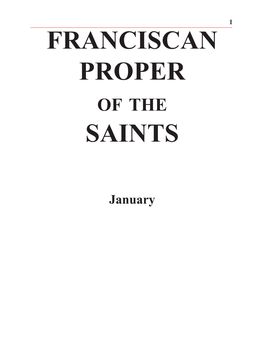 Franciscan Proper Saints