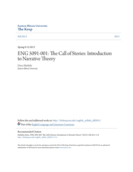 Introduction to Narrative Theory Daiva Markelis Eastern Illinois University
