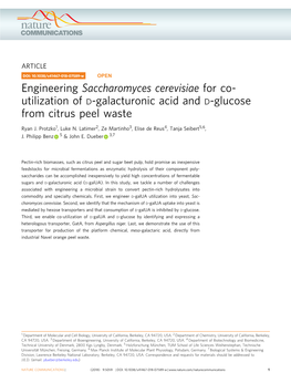 Engineering Saccharomyces Cerevisiae for Co-Utilization of D