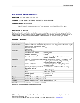 DRUG NAME: Cyclophosphamide