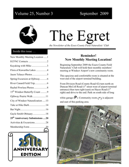 The Egret the Newsletter of the Essex County Field Naturalists’ Club