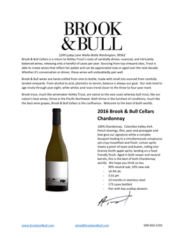 2016 Brook & Bull Cellars Chardonnay