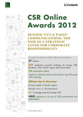 CSR Online Awards 2012